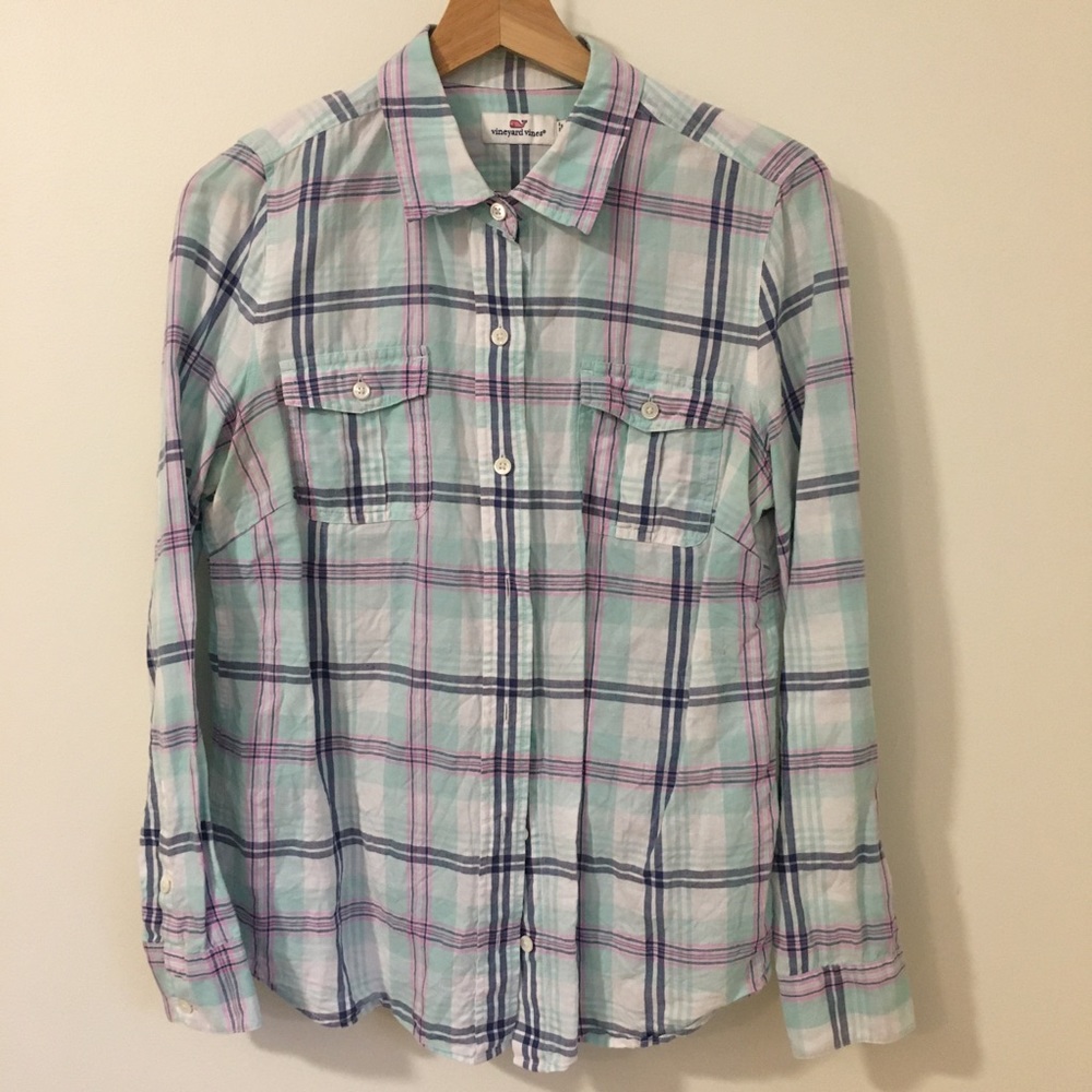 Plaid Button Up Tee